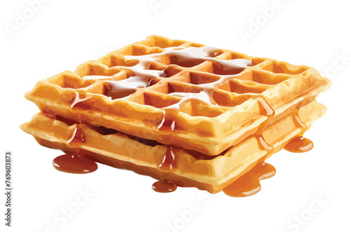  icon logo food menu waffle art design element template soft texture with honey