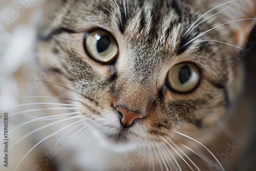 Closeup of a cat face © grey
