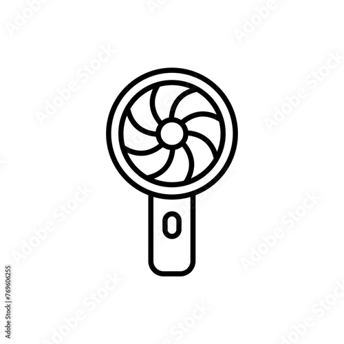 Electric fan outline icons, minimalist vector illustration ,simple transparent graphic element .Isolated on white background