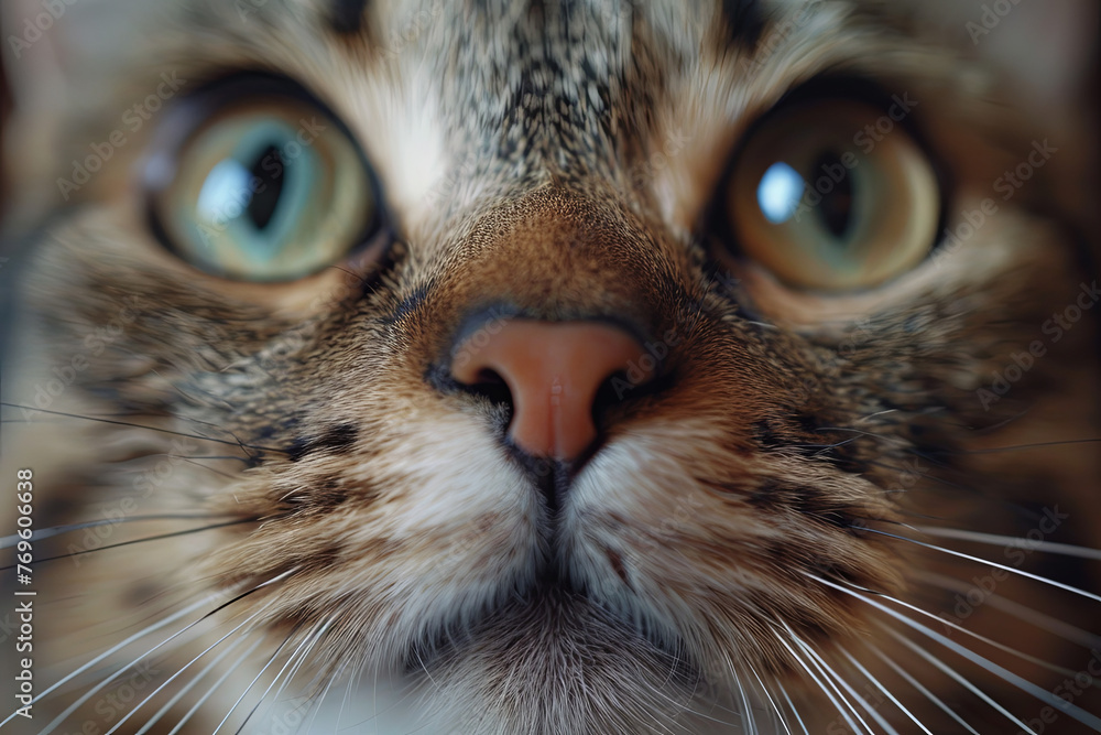 Closeup of a cat face - obrazy, fototapety, plakaty 