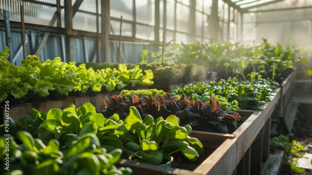Lush Greenhouse Filled With Abundant Plants