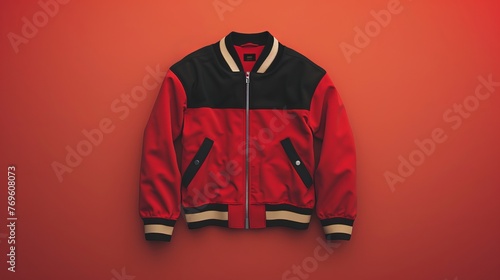 A classic varsity jacket vector mockup, illustrating a timeless design photo