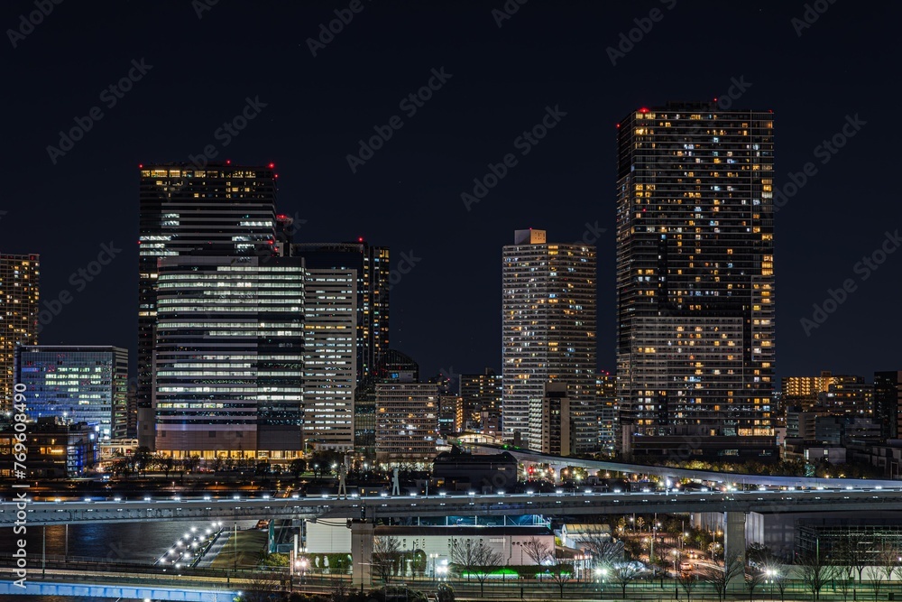 Naklejka premium 都市夜景