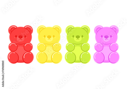 Jelly bears fruit gummy. Character Illustrator vector design.