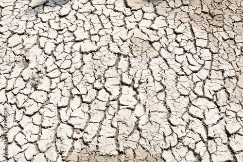 Cracked dry soil infertile terrain