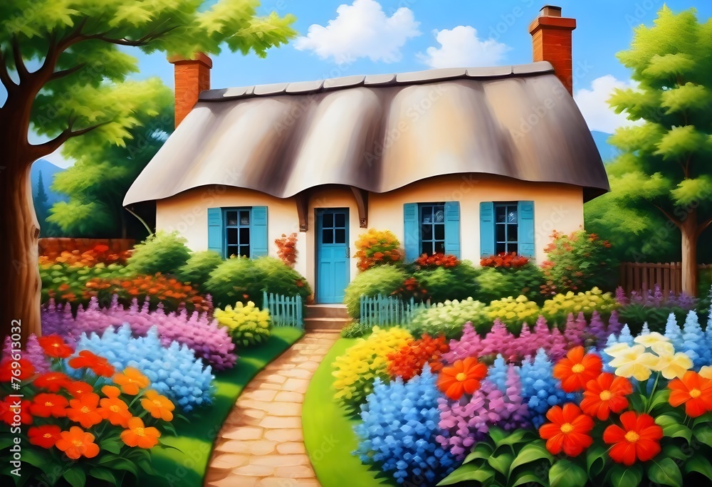 Charming, quaint cottage garden with blooming flowers 2 (44)
