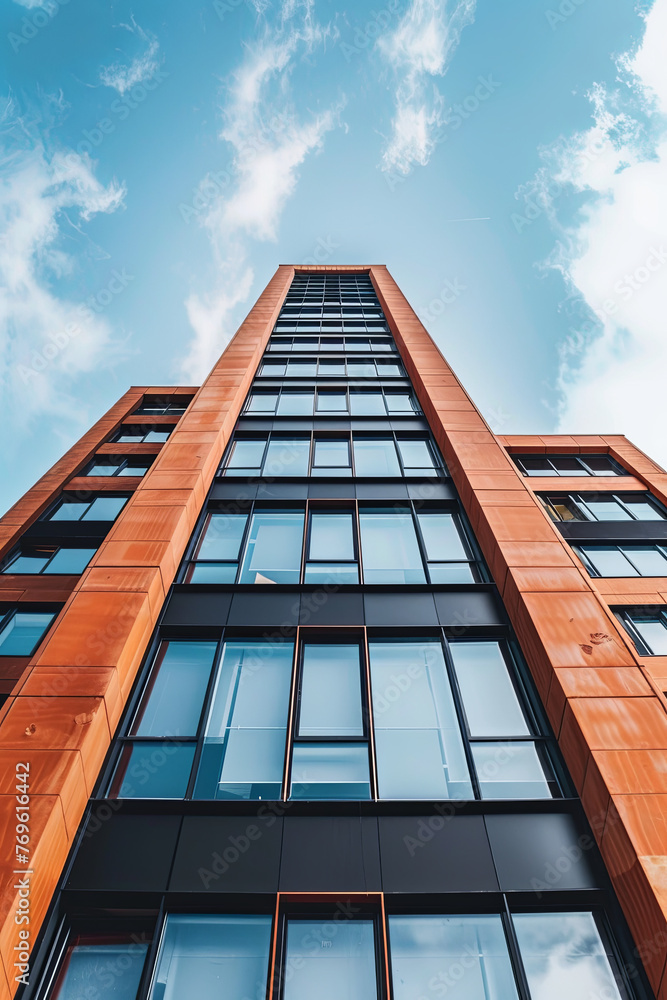 A modern office building view from below A modern office building view from below