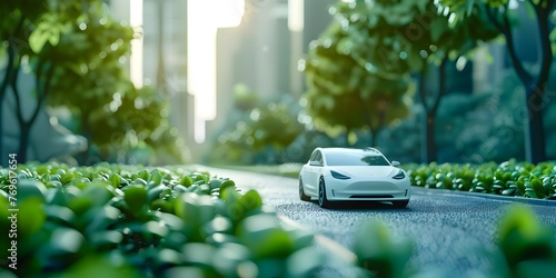 An Electric Car Character Driving Towards a Greener More Sustainable Future with Velocity and Innovation photo