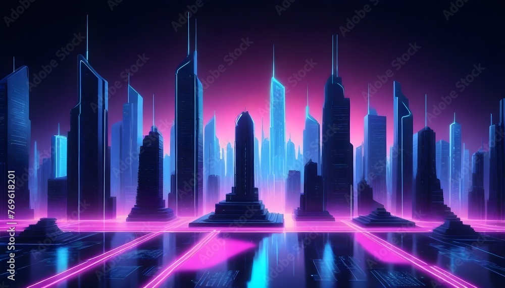 Futuristic buildings city