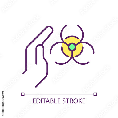 Chemical avoidance RGB color icon. Green chemistry. Non toxic substances. Chemical processes, environmental impact. Isolated vector illustration. Simple filled line drawing. Editable stroke