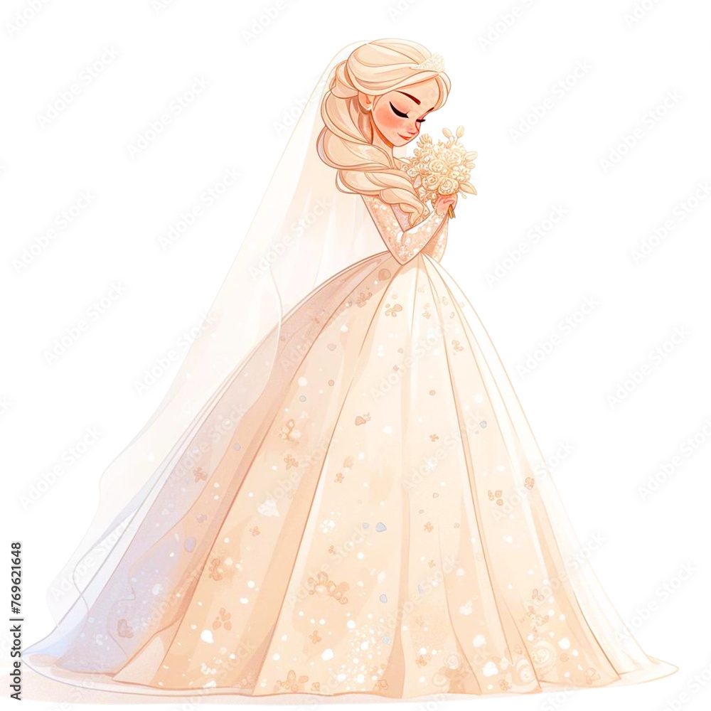 Watercolor Bride on transparent background PNG Watercolor Bride on transparent background PNG