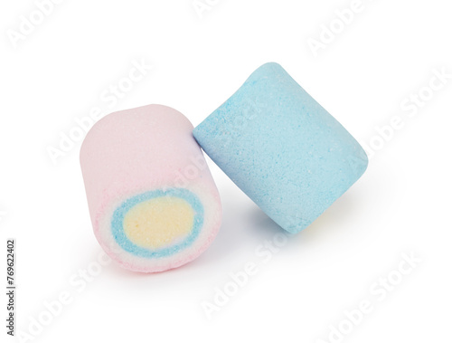 Marshmallows of different colors isolated