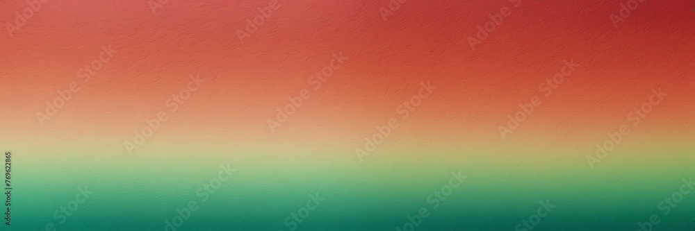 Obraz premium Maroon red to spring green color gradient kraft paper grainy rough texture banner panoramic background banner template backdrop from Generative AI