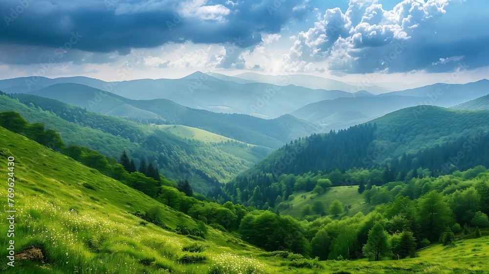 Green mountains of Carpathians