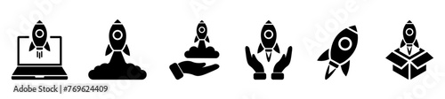 Startup icon set. Rocket symbol set,Bussiness sign. Vector Illustration