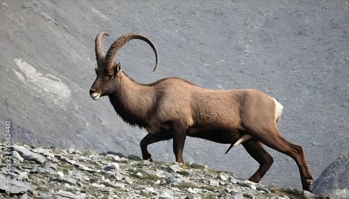 An Ibex With Its Head Held High Surveying Its Dom