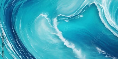 Abstract blue ocean sea surface water wave and curve line background. Vector illustration. © Vactor Viky