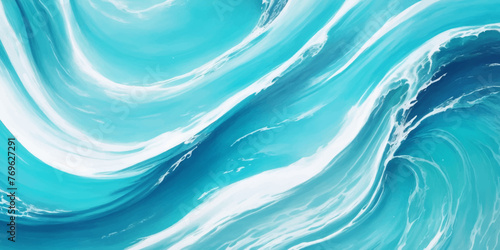 Blue ocean wave background. Blue and white water ocean background. © Vactor Viky