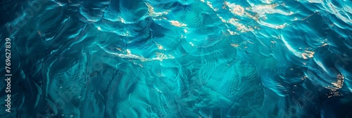 A deep blue and turquoise sea texture, capturing the crystal-clear waters of the Aegean Sea, with light reflections and subtle wave patterns created with Generative AI Technology photo
