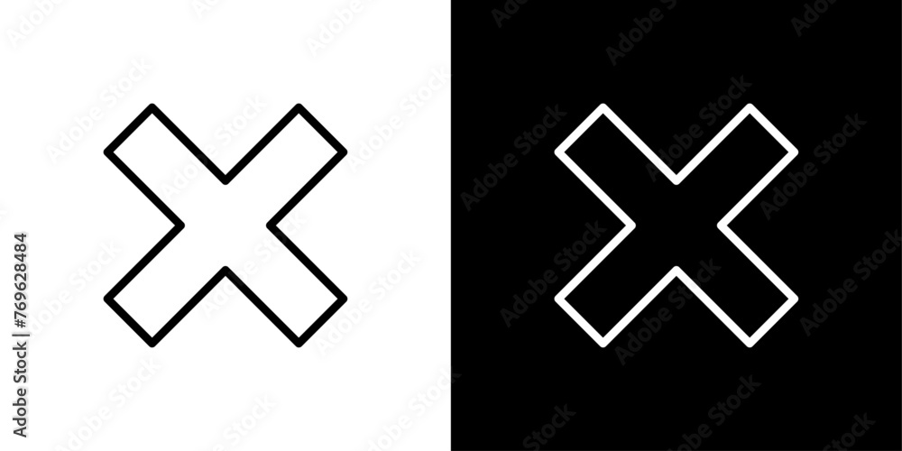 Fototapeta premium 編集可能なバツのベクターアイコン