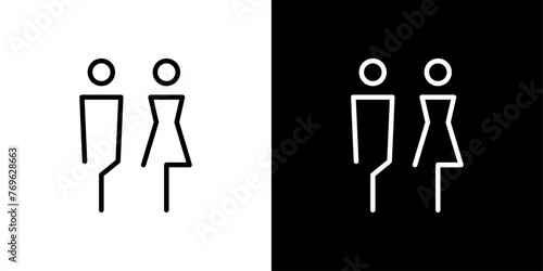 編集可能な男女の全身ベクターアイコン