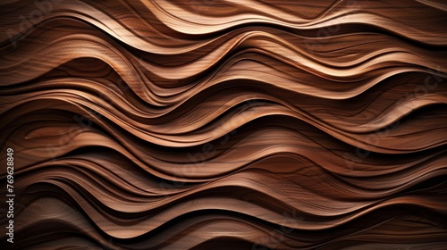Detailed organic brown wooden waves wall texture abstract closeup for artistic wood art background