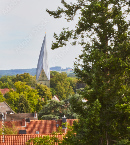 Blick auf die At St.Thomä, Schiefer Turm,, Stadt Soest, Skyline, Kreis Soest, NRW, Deutschland, Germany, 2023 