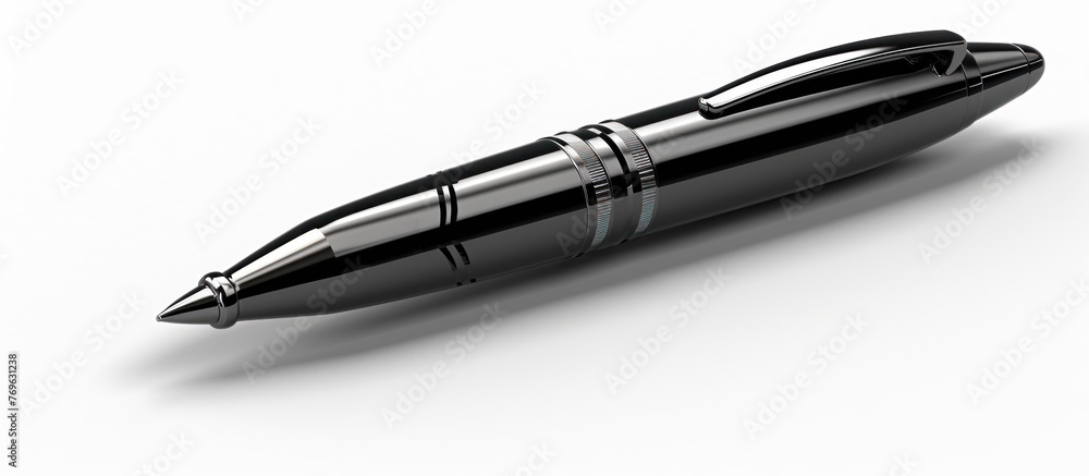 Black pen isolated on white background.AI generated image Black pen isolated on white background.AI generated image