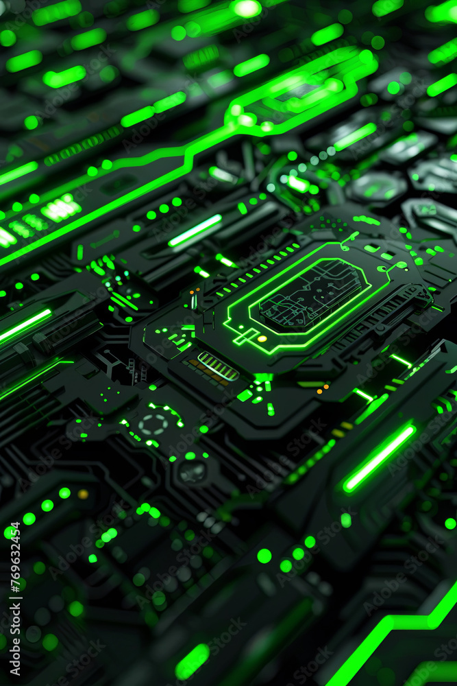 A black and green futuristic GUI A black and green futuristic GUI