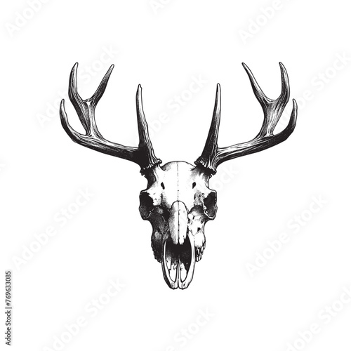 deer skull isolated on white