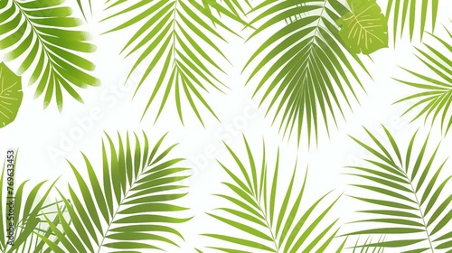 A repeating pattern of palm leaf silhouettes against a light background. AI generate illustration