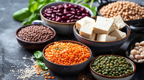 Plant-based protein sources like lentils, beans, and tofu