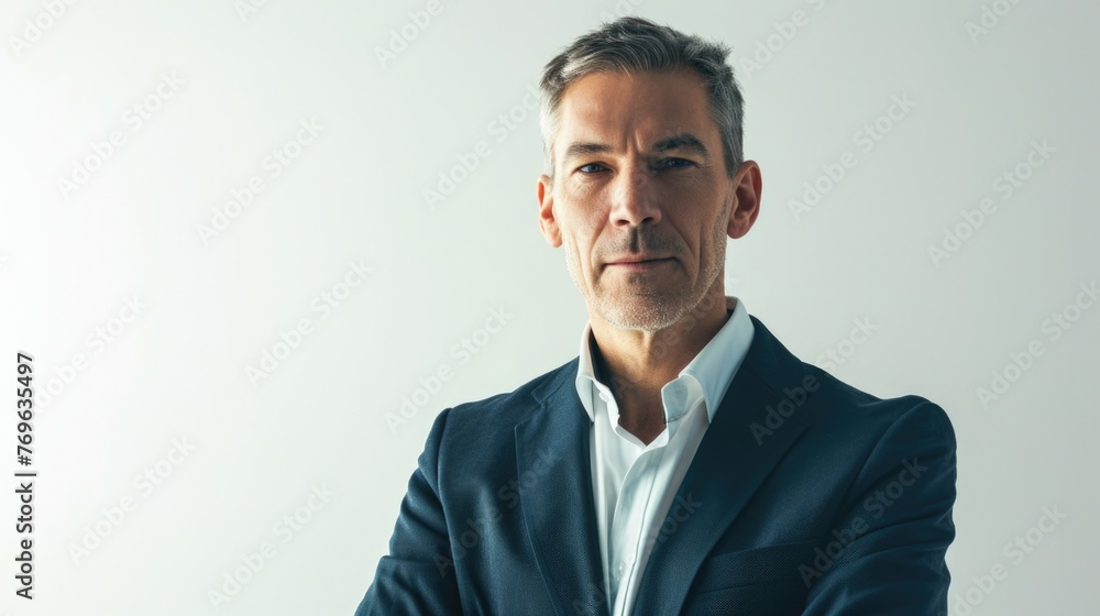 Man stands as a leader or visionary, portrait Man stands as a leader or visionary, portrait