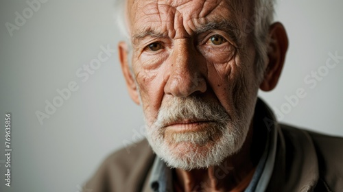Portrait of an senior man with lines of experience on his face