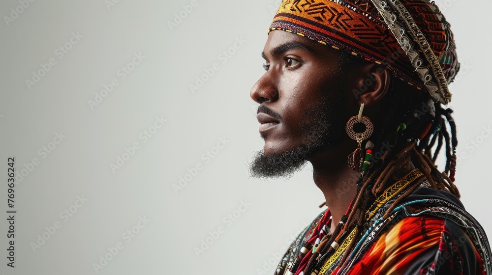 Portrait of man wearing traditional or cultural attire