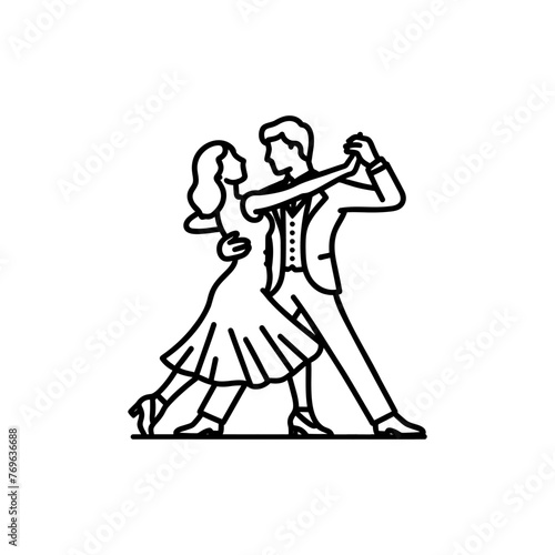 tango, man and woman, dance vector illustration on white background