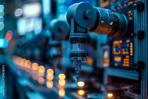 Robot is manufactoring products. AI Generated