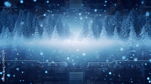cyber winter, copy space for text