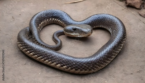 A Snake With Its Body Forming The Shape Of A Heart