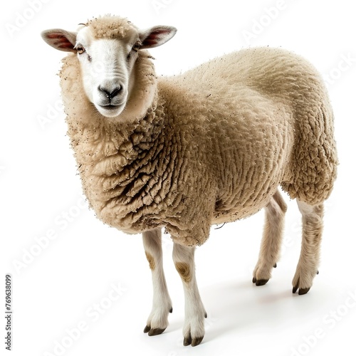 Sheep, farm animal isolated on white background