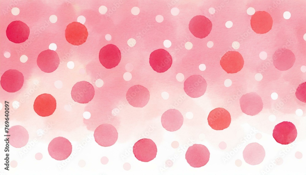 Watercolor style illustration background with polka dots in gentle colors.