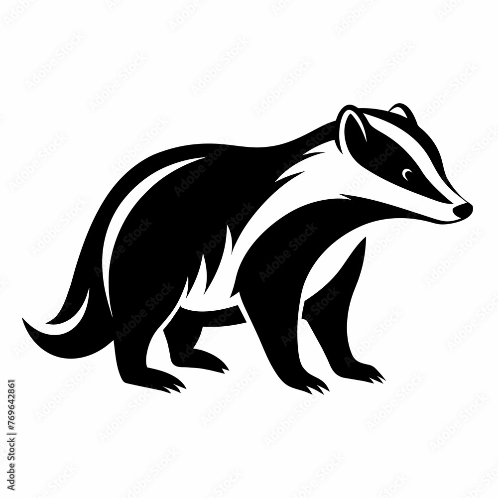 badger silhouette vector illustration