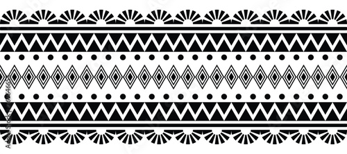 Ethnic border ornament vector illustration. Geometric ethnic oriental seamless pattern. Native American Mexican African Indian tribal style. Design border, textile, fabric, clothing, carpet, batik.