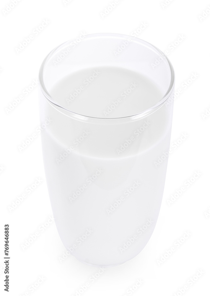 glass of milk on white background. glass of milk on white background.