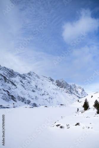 snow covered mountains