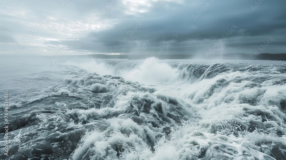 river rapids and the forceful waves spraying water