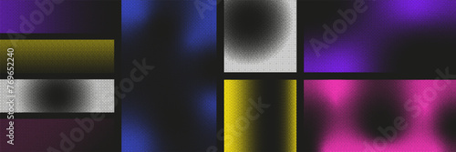Pixelated bitmap gradient Y2K aesthetics texture. Neon color dither pattern background