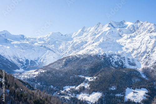 Mountain massif near Saas-Fee in Switzerland © robertdering