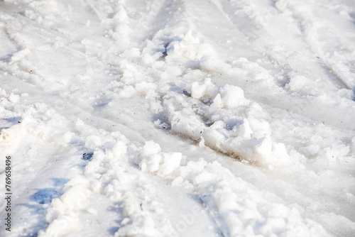 abstract background wet snow on the ski slope