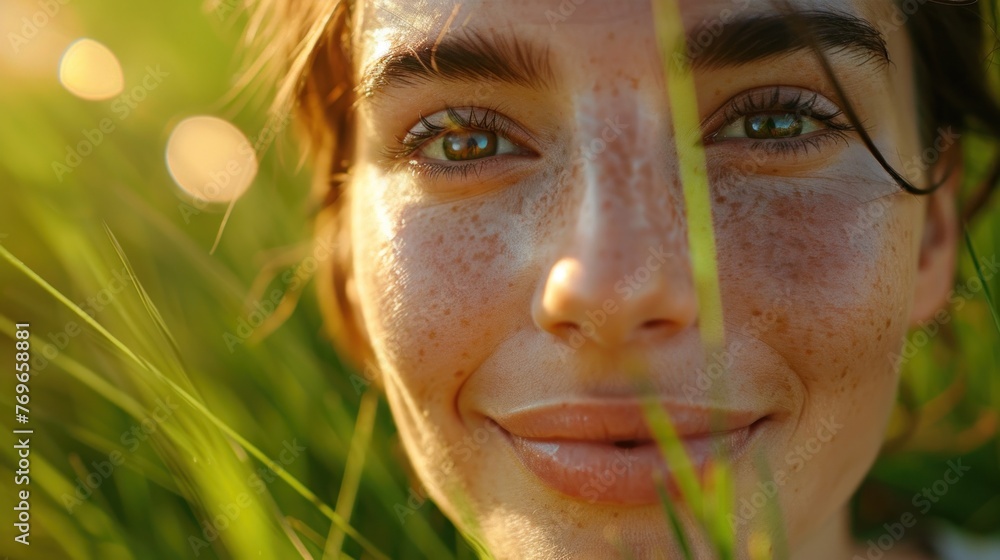 A close-up of a smiling woman with freckles looking directly at the camera with a blurred green background suggesting a natural outdoor setting. A close-up of a smiling woman with freckles looking directly at the camera with a blurred green background suggesting a natural outdoor setting.